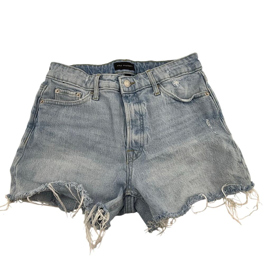 Free Assembly Light Wash Distressed Denim Shorts Size 2 Cut Off